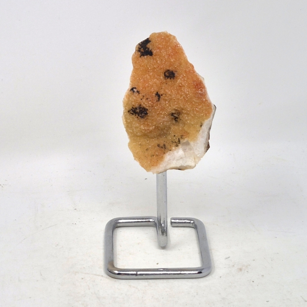 Natural Crystal Sculpture On Silver Toned Stand